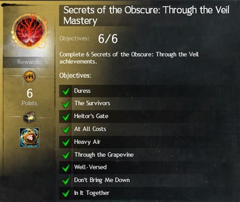 Through the Veil (achievements) .